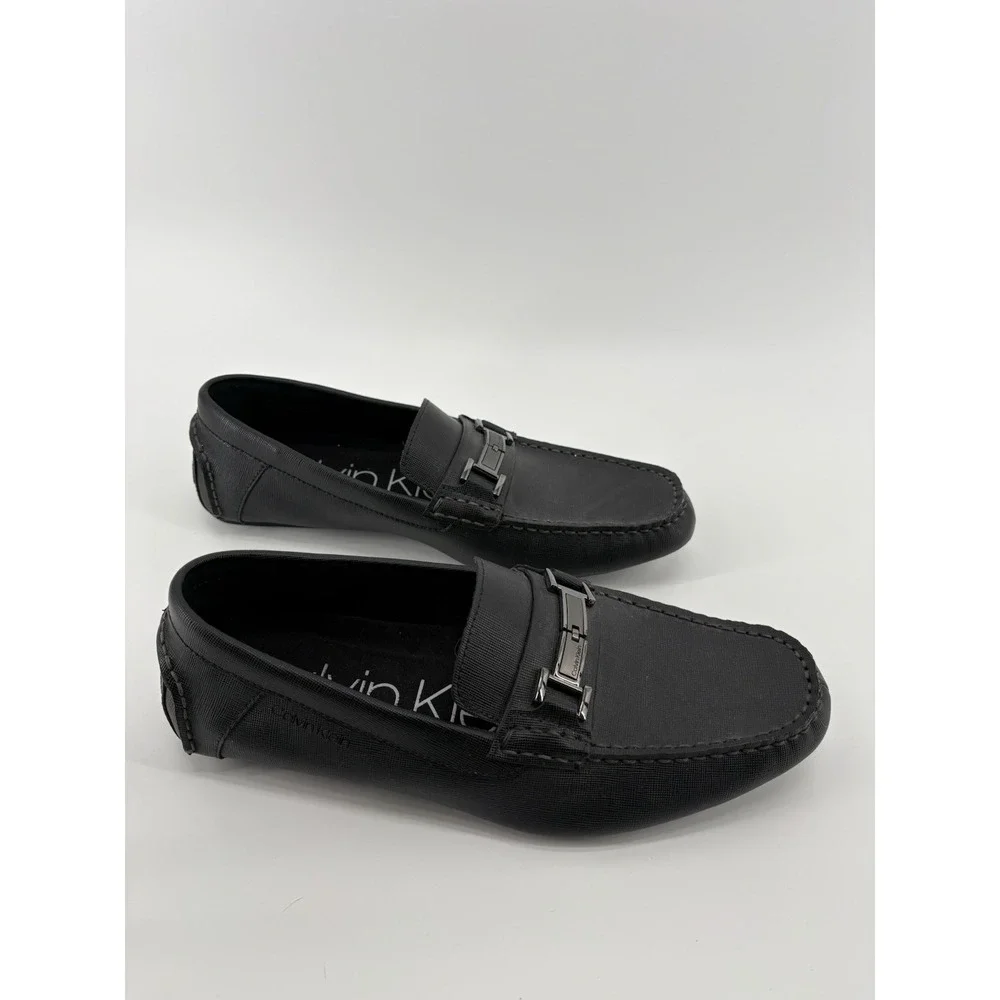 Calvin Klein Shoes Mens Size 10.5 Leather Slip On Loafers Dress Magnus‎ Buckle